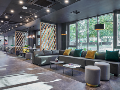 The communal area at Trinity View is equipped with lots of modern furniture