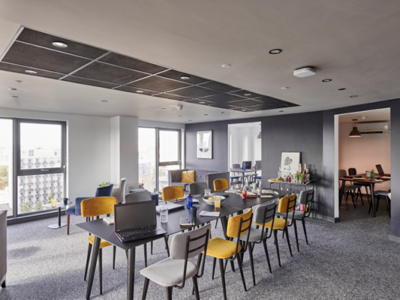 The sky lounge at Trinity View has lots of seating and great vies over the city
